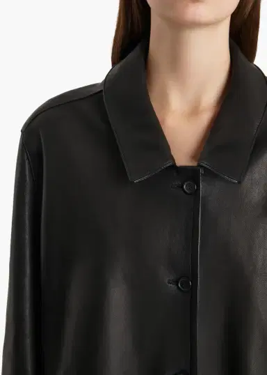 Khaite Harmon Coat In Black Washed Leather | Thumbnail 5 Khaite Harmon Coat In Black Washed Leather | Thumbnail 5