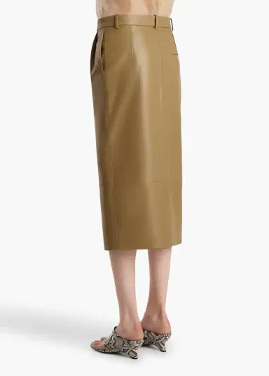 Khaite Anden Skirt In Golden Ochre Leather | Thumbnail 4