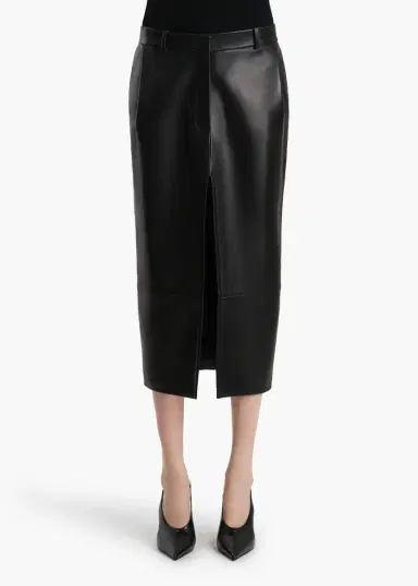 Khaite Anden Skirt In Black Leather | Thumbnail 3