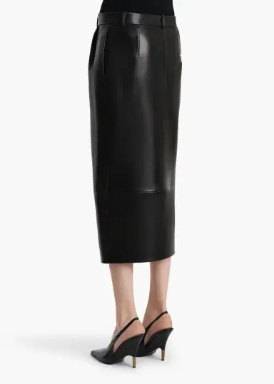 Khaite Anden Skirt In Black Leather | Thumbnail 4