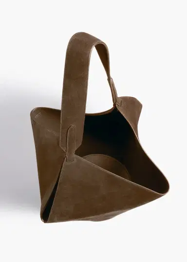 Khaite Small Lotus Tote In Cedar Suede | Thumbnail 3