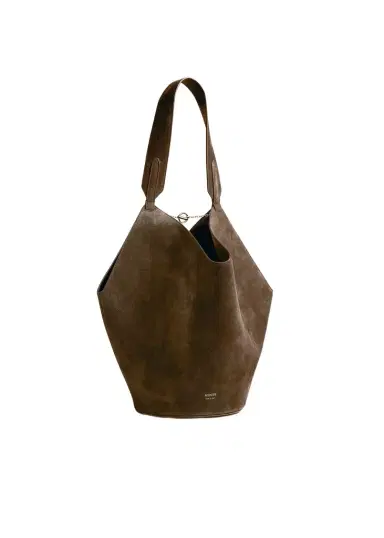 Khaite Small Lotus Tote In Cedar Suede | Thumbnail 1