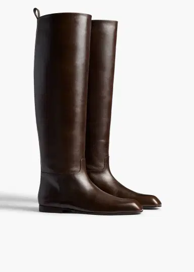 Khaite Colt Knee-High Boot In Vintage Brown Leather | Thumbnail 2