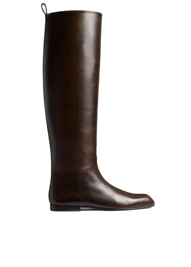 Khaite Colt Knee-High Boot In Vintage Brown Leather | Thumbnail 1