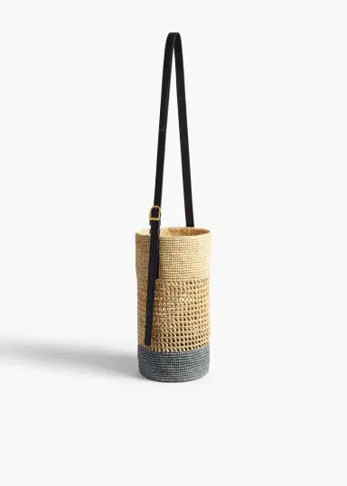 Khaite Small Billie Bucket Bag In Natural And Lead Raffia | Thumbnail 2 Khaite Small Billie Bucket Bag In Natural And Lead Raffia | Thumbnail 2