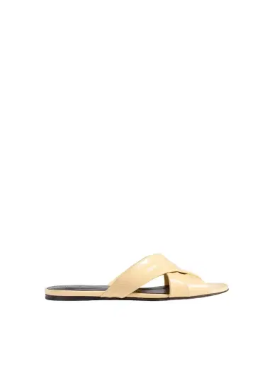 Khaite Liria Flat Sandal In Butter Glazed Leather | Thumbnail 1 Khaite Liria Flat Sandal In Butter Glazed Leather | Thumbnail 1