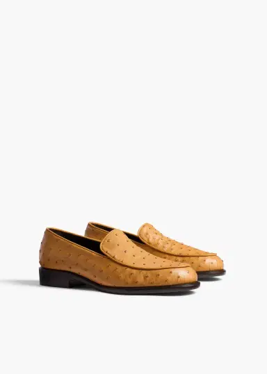 Khaite Miles Loafer In Chestnut Ostrich | Thumbnail 2