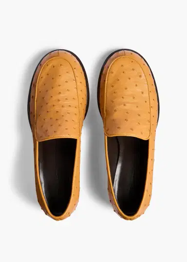 Khaite Miles Loafer In Chestnut Ostrich | Thumbnail 3