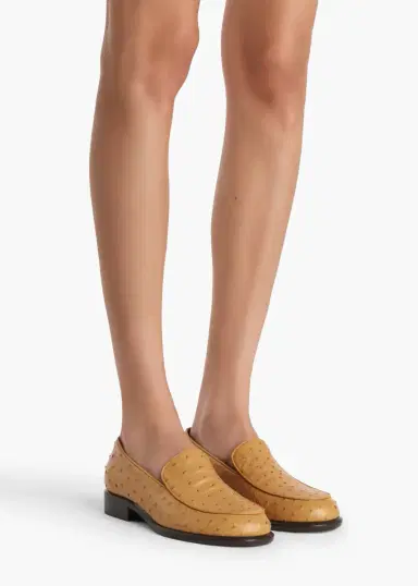 Khaite Miles Loafer In Chestnut Ostrich | Thumbnail 4