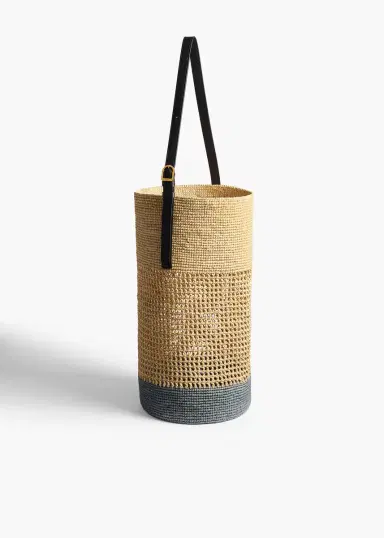 Khaite Billie Bucket Bag In Natural And Lead Raffia | Thumbnail 2 Khaite Billie Bucket Bag In Natural And Lead Raffia | Thumbnail 2