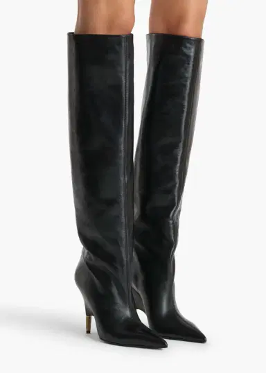 Khaite Bella Knee-High Boot In Black Leather | Thumbnail 5 Khaite Bella Knee-High Boot In Black Leather | Thumbnail 5
