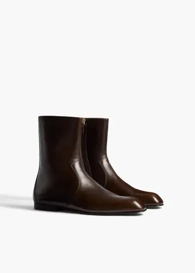 Khaite Colt Ankle Boot In Vintage Brown Leather | Thumbnail 2 Khaite Colt Ankle Boot In Vintage Brown Leather | Thumbnail 2