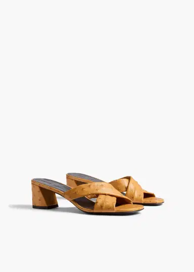 Khaite Liria Sandal In Chestnut Ostrich | Thumbnail 2 Khaite Liria Sandal In Chestnut Ostrich | Thumbnail 2