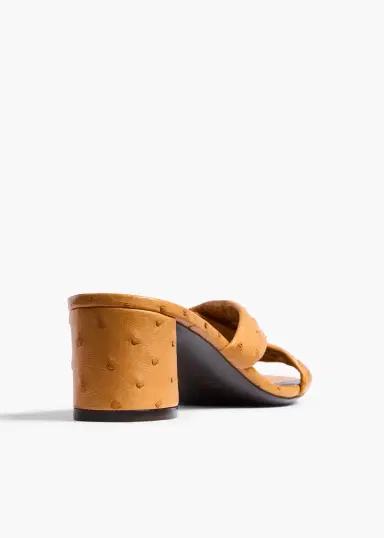 Khaite Liria Sandal In Chestnut Ostrich | Thumbnail 3 Khaite Liria Sandal In Chestnut Ostrich | Thumbnail 3