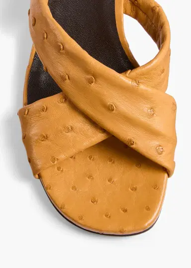 Khaite Liria Sandal In Chestnut Ostrich | Thumbnail 4 Khaite Liria Sandal In Chestnut Ostrich | Thumbnail 4