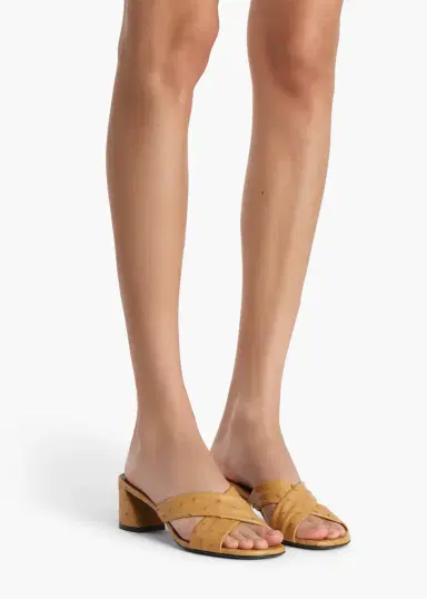 Khaite Liria Sandal In Chestnut Ostrich | Thumbnail 5 Khaite Liria Sandal In Chestnut Ostrich | Thumbnail 5