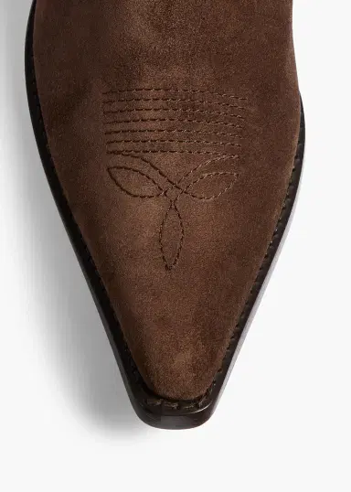 Khaite Clive Ankle Boot In Ebano Suede | Thumbnail 4