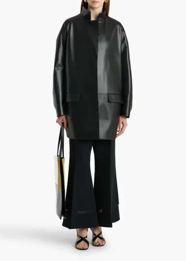 Khaite Mura Coat In Black Leather | Thumbnail 2