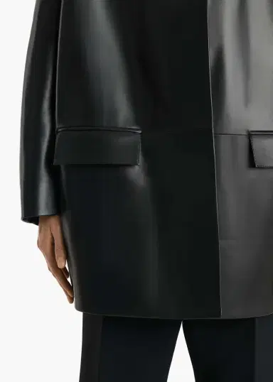 Khaite Mura Coat In Black Leather | Thumbnail 5