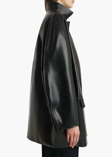 Khaite Mura Coat In Black Leather | Thumbnail 6