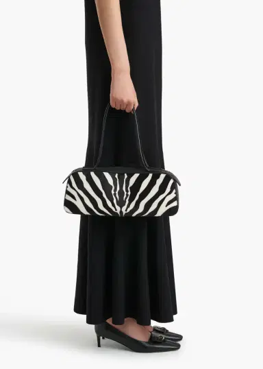 Khaite Simona Shoulder Bag In Zebra Print Haircalf | Thumbnail 5