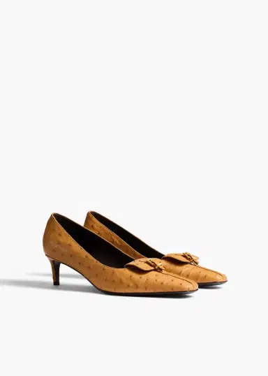 Khaite Celia Pocket Pump In Chestnut Ostrich | Thumbnail 2 Khaite Celia Pocket Pump In Chestnut Ostrich | Thumbnail 2