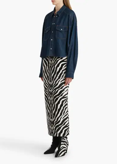Khaite Loxley Skirt In Zebra Print Haircalf | Thumbnail 2