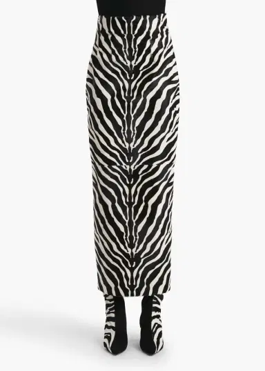 Khaite Loxley Skirt In Zebra Print Haircalf | Thumbnail 3