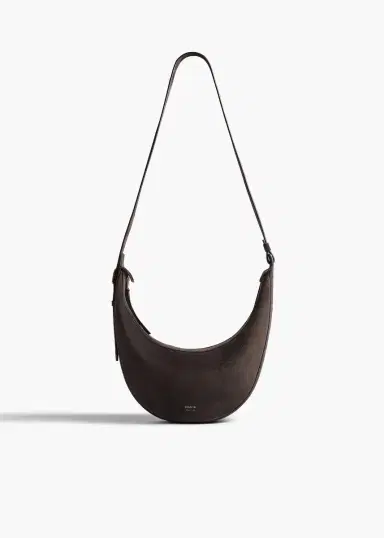 Khaite Small Augustina Crossbody Bag In Dark Brown Suede | Thumbnail 2