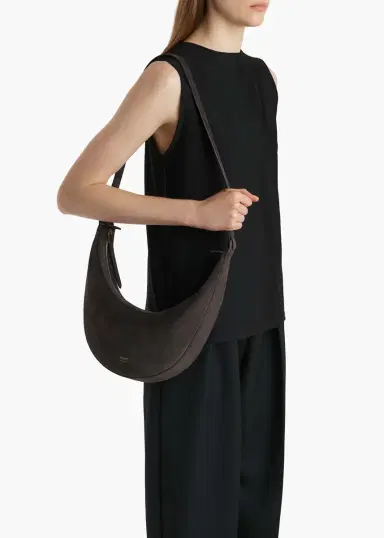 Khaite Small Augustina Crossbody Bag In Dark Brown Suede | Thumbnail 5