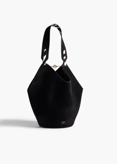 Khaite Small Lotus Tote In Zebra Print Haircalf And Black Suede | Thumbnail 2