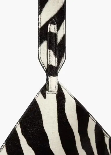 Khaite Small Lotus Tote In Zebra Print Haircalf And Black Suede | Thumbnail 4