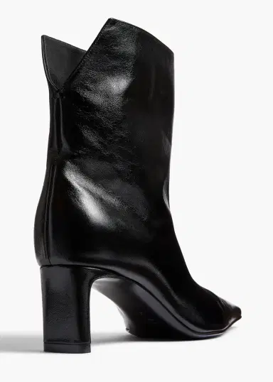 Khaite Ona Ankle Boot In Black Glazed Leather | Thumbnail 4 Khaite Ona Ankle Boot In Black Glazed Leather | Thumbnail 4
