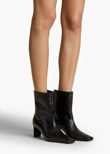 Khaite Ona Ankle Boot In Black Glazed Leather | Thumbnail 5 Khaite Ona Ankle Boot In Black Glazed Leather | Thumbnail 5