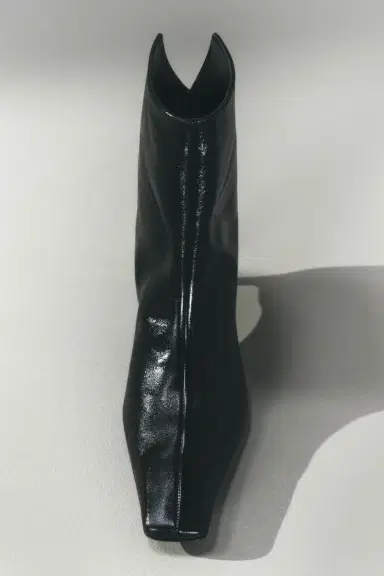 Khaite Ona Ankle Boot In Black Glazed Leather | Thumbnail 6 Khaite Ona Ankle Boot In Black Glazed Leather | Thumbnail 6