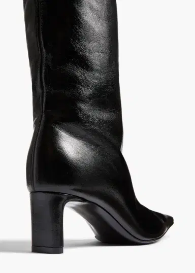 Khaite Ona Knee-High Boot In Black Glazed Leather | Thumbnail 3