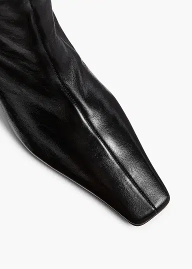 Khaite Ona Knee-High Boot In Black Glazed Leather | Thumbnail 4