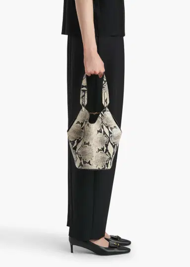 Khaite Mini Lotus Tote In Natural Python-Embossed Leather | Thumbnail 5 Khaite Mini Lotus Tote In Natural Python-Embossed Leather | Thumbnail 5
