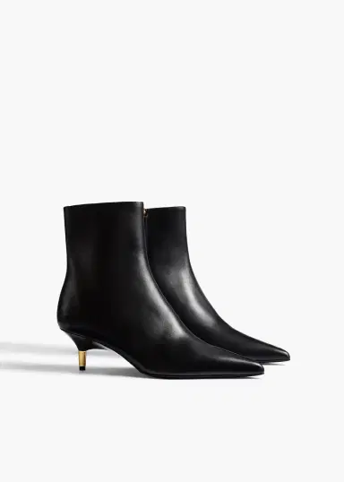 Khaite Bella Ankle Boot In Black Leather | Thumbnail 2