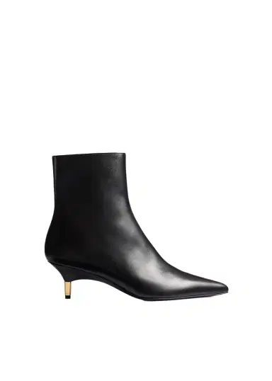 Khaite Bella Ankle Boot In Black Leather | Thumbnail 1