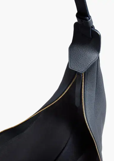 Khaite Augustina Hobo In Midnight Pebbled Leather | Thumbnail 3