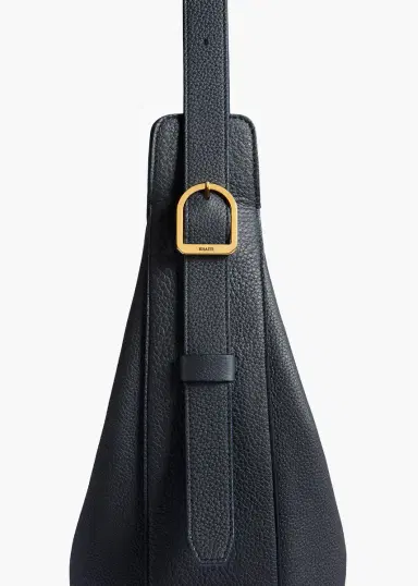 Khaite Augustina Hobo In Midnight Pebbled Leather | Thumbnail 4