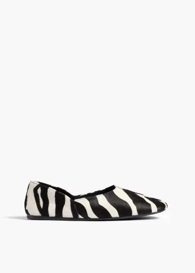 Khaite Jane Flat In Zebra Print Haircalf | Thumbnail 4