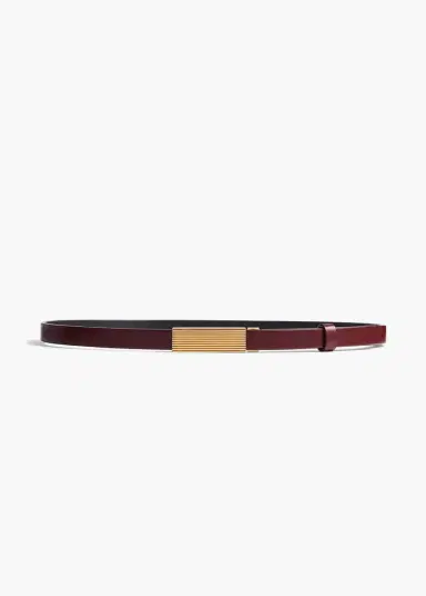 Khaite Empire Belt In Oxblood Leather With Gold | Thumbnail 3