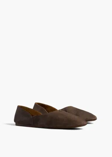 Khaite Jane Flat In Sable Suede | Thumbnail 2