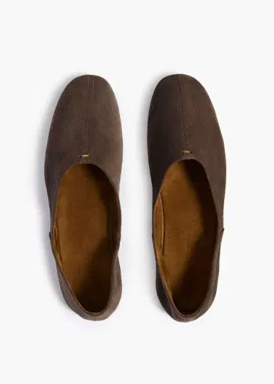 Khaite Jane Flat In Sable Suede | Thumbnail 3