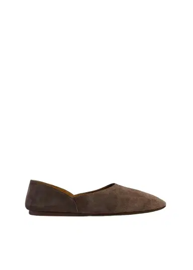 Khaite Jane Flat In Sable Suede | Thumbnail 1