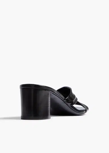 Khaite Liria Sandal In Black Glazed Leather | Thumbnail 3 Khaite Liria Sandal In Black Glazed Leather | Thumbnail 3