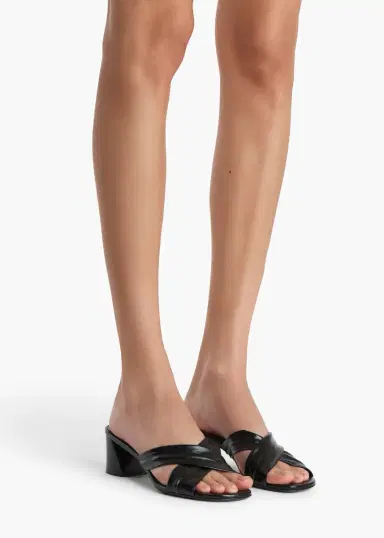 Khaite Liria Sandal In Black Glazed Leather | Thumbnail 5 Khaite Liria Sandal In Black Glazed Leather | Thumbnail 5