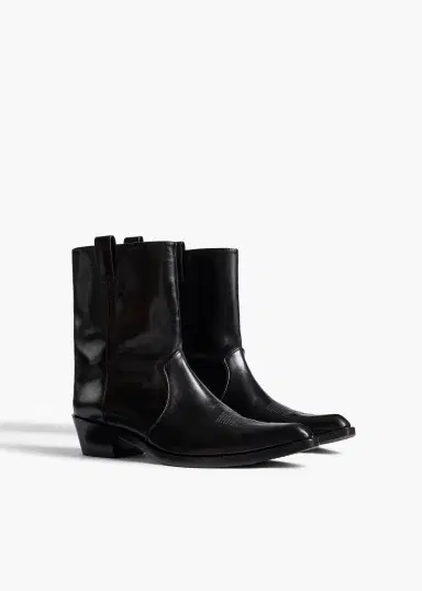 Khaite Clive Ankle Boot In Black Leather | Thumbnail 2 Khaite Clive Ankle Boot In Black Leather | Thumbnail 2